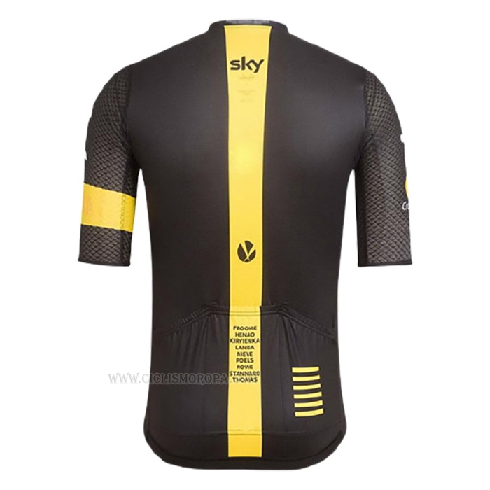 2017 Ropa Ciclismo Sky Amarillo Negro Mangas Corta y Culotte Corto